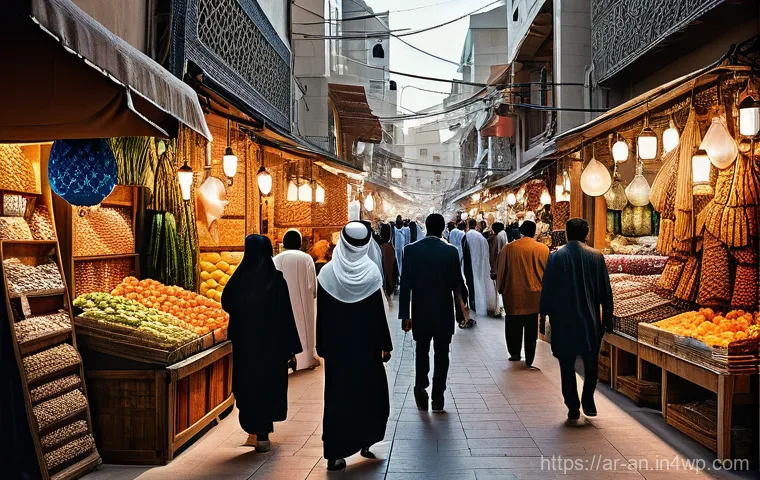 얼굴 인식 기술의 법적 규제 현황 - **Prompt:** A captivating, high-angle shot capturing a person from the back, walking through a bustl...